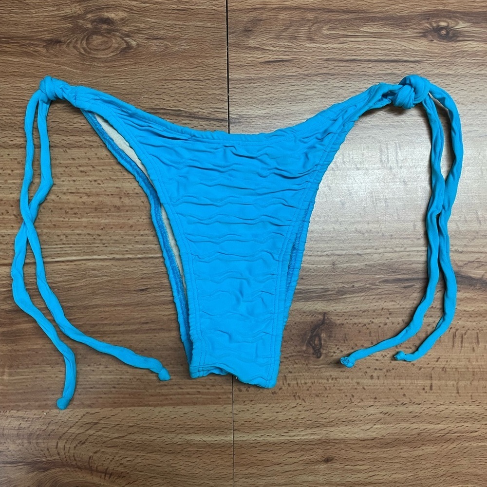Textured Ruched Brazilian Bikini Bottom Women Swim